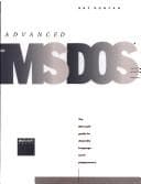 Portada de Advanced MS-DOS programming