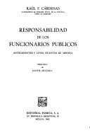 Portada de Responsabilidad de los funcionarios públicos