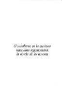 Portada de El subalterno en la escritura masculina regiomontana