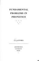 Portada de Fundamental problems in phonetics