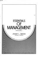 Portada de Essentials of management