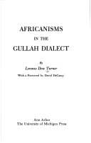 Portada de Africanisms in the Gullah dialect.