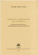 Portada de Oposición y pertinencia en lingüística