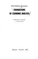 Portada de Foundations of Economic Analysis (Atheneum Paperbacks)