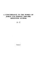 Portada de A concordance to the works of Jorge Luis Borges, 1899-1986, Argentine author