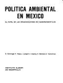 Portada de Política ambiental en México