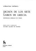 Portada de Dichos de Los Siete Sabios de Grecia (Literatura Gnomica)