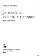 Portada de La poesía de Vicente Aleixandre