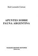 Portada de Apuntes sobre fauna argentina