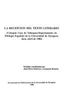 Portada de La recepcion del texto literario