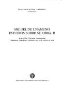 Portada de Miguel de Unamuno, Estudios Sobre Su Obra (Biblioteca Unamuno)