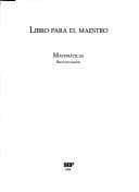 Portada de Libro para el maestro, Matematicas Segundo grado