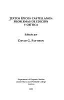 Portada de Textos épicos castellanos