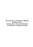 Portada de Relación del cautiverio y libertad de Diego Galán, natural de la villa de Consuegra y vecino de la ciudad de Toledo