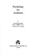 Portada de Psychology for architects