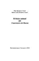 Portada de El léxico animal del Cancionero de Baena