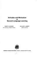 Portada de Attitudes and motivation in second-language learning