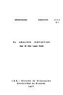 Portada de El analysis sintactico....