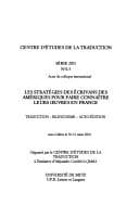 Portada de Les stratégies des écrivains des Amériques pour faire connaître leurs oeuvresen France