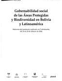 Portada de Gobernabilidad social de las áreas protegidas y biodiversidad en Bolivia y Latinoamerica
