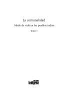 Portada de La comunalidad