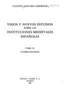 Portada de Viejos y nuevos estudios sobre las instituciones medievales españolas.