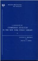 Portada de A catalogue of comedias sueltas in the New York Public Library