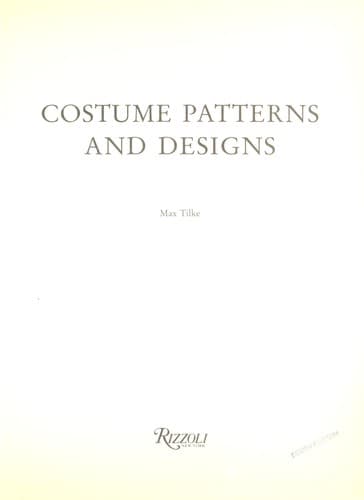 Portada de Costume patterns and designs