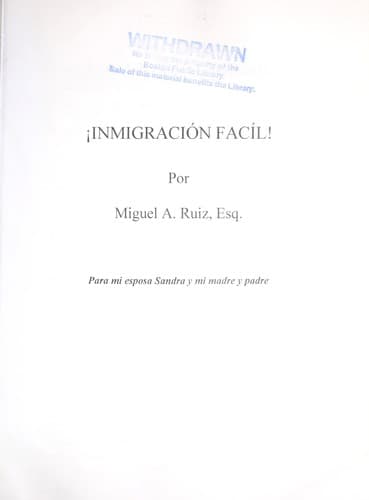Portada de Inmigracion Facil