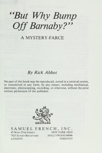 Portada de "But why bump off Barnaby?"