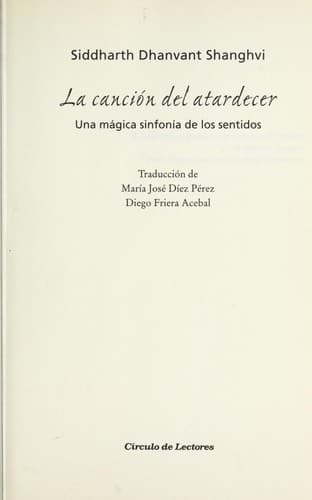 Portada de La cancio n del atardecer