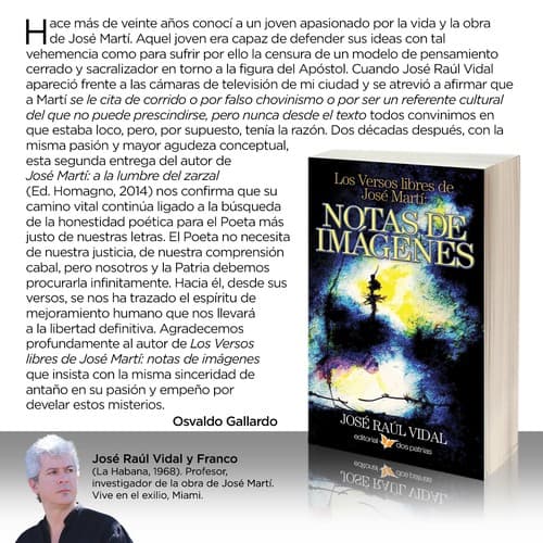 Portada de Los Versos libres de José Martí: Notas de Imágenes