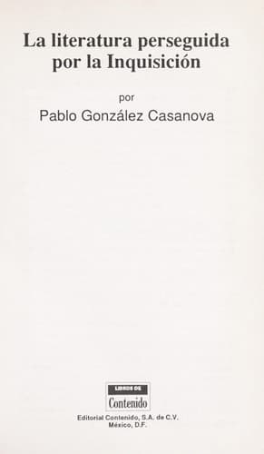 Portada de La literatura perseguida por la Inquisicio n