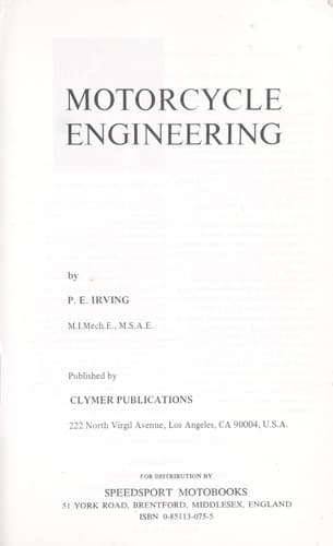 Portada de Motorcycle engineering