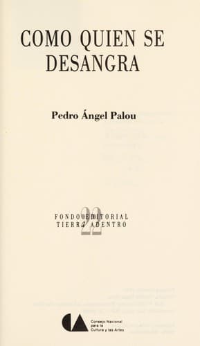 Portada de Como quien se desangra