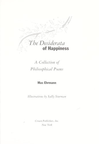 Portada de The desiderata of happiness