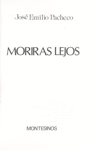 Portada de Morirás lejos