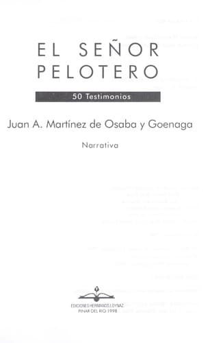 Portada de El Sen or Pelotero