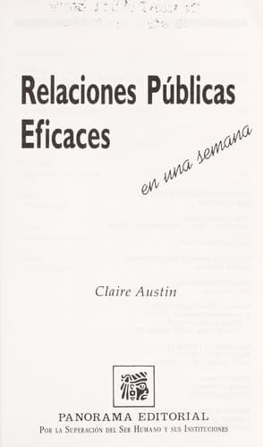 Portada de Relaciones Publicas Eficaces en Una Semana