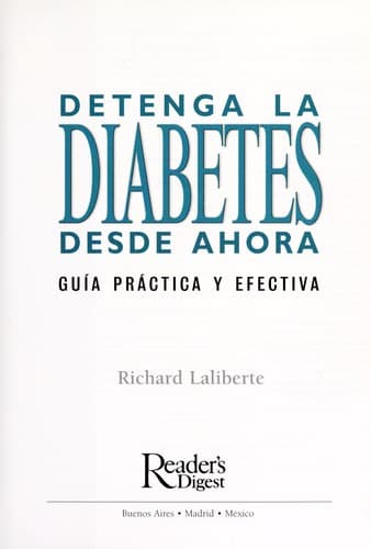 Portada de Detenga la diabetes desde ahora