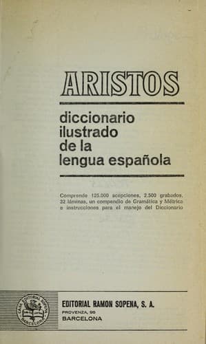 Portada de Aristos diccionario ilustrado de la lengua espan ola