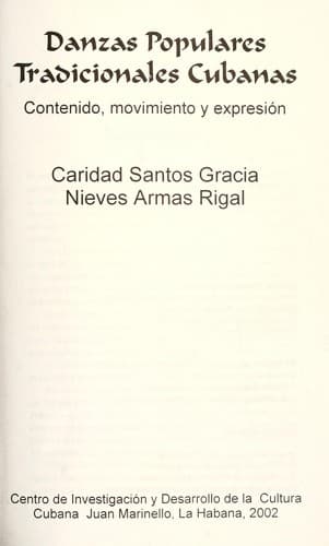 Portada de Danzas populares tradicionales cubanas