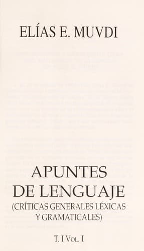 Portada de Apuntes de lenguaje