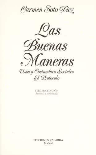 Portada de Las Buenas Maneras. Usos y Costumbres Sociales