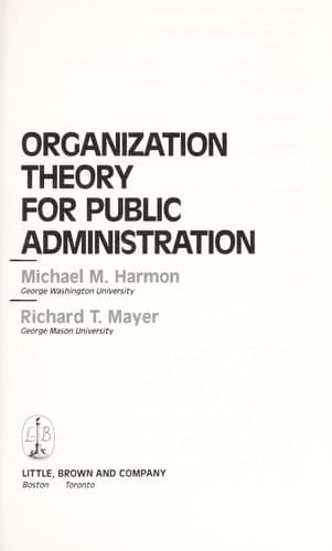 Portada de Organization theory for public administration