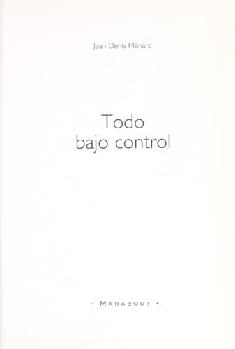 Portada de Todo bajo control