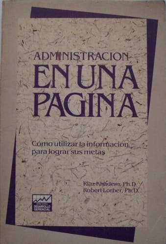 Portada de Administracion En Una Pagina