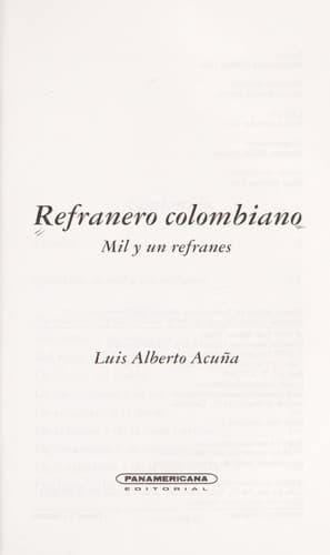 Portada de Refranero colombiano