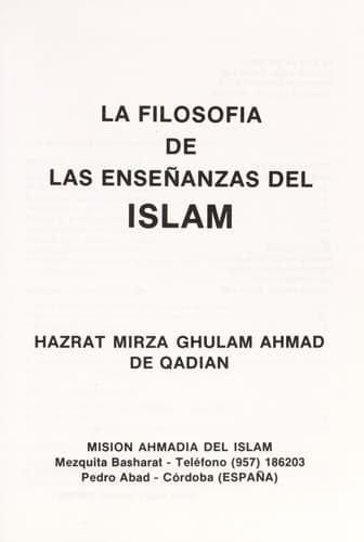 Portada de La filosofi a de las ensen anzas del Islam