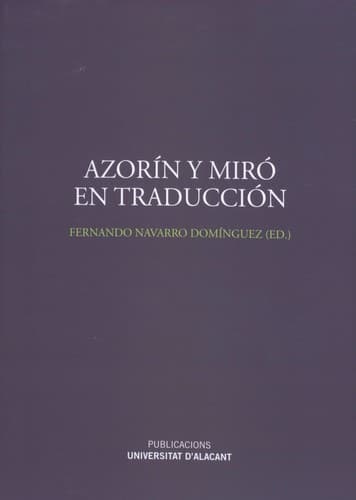 Portada de Azorín y Miró en traducción